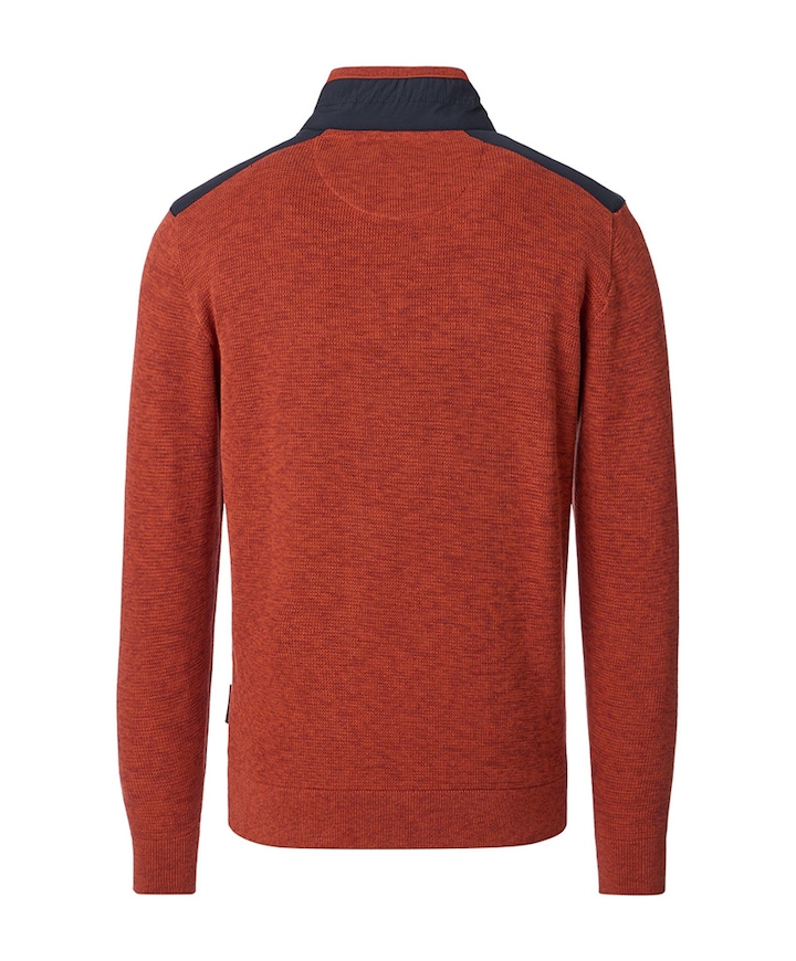 Heren trui met rits oranje