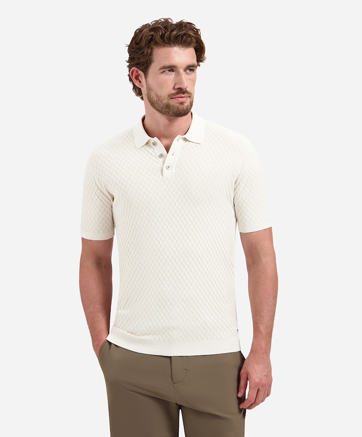 Heren polo beige