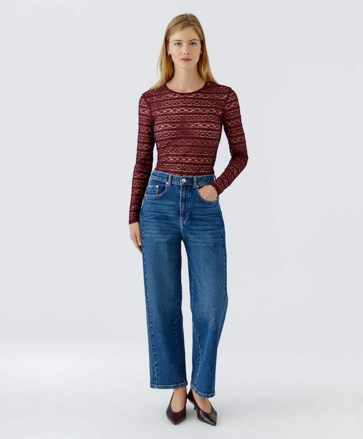 Dames longsleeve rood
