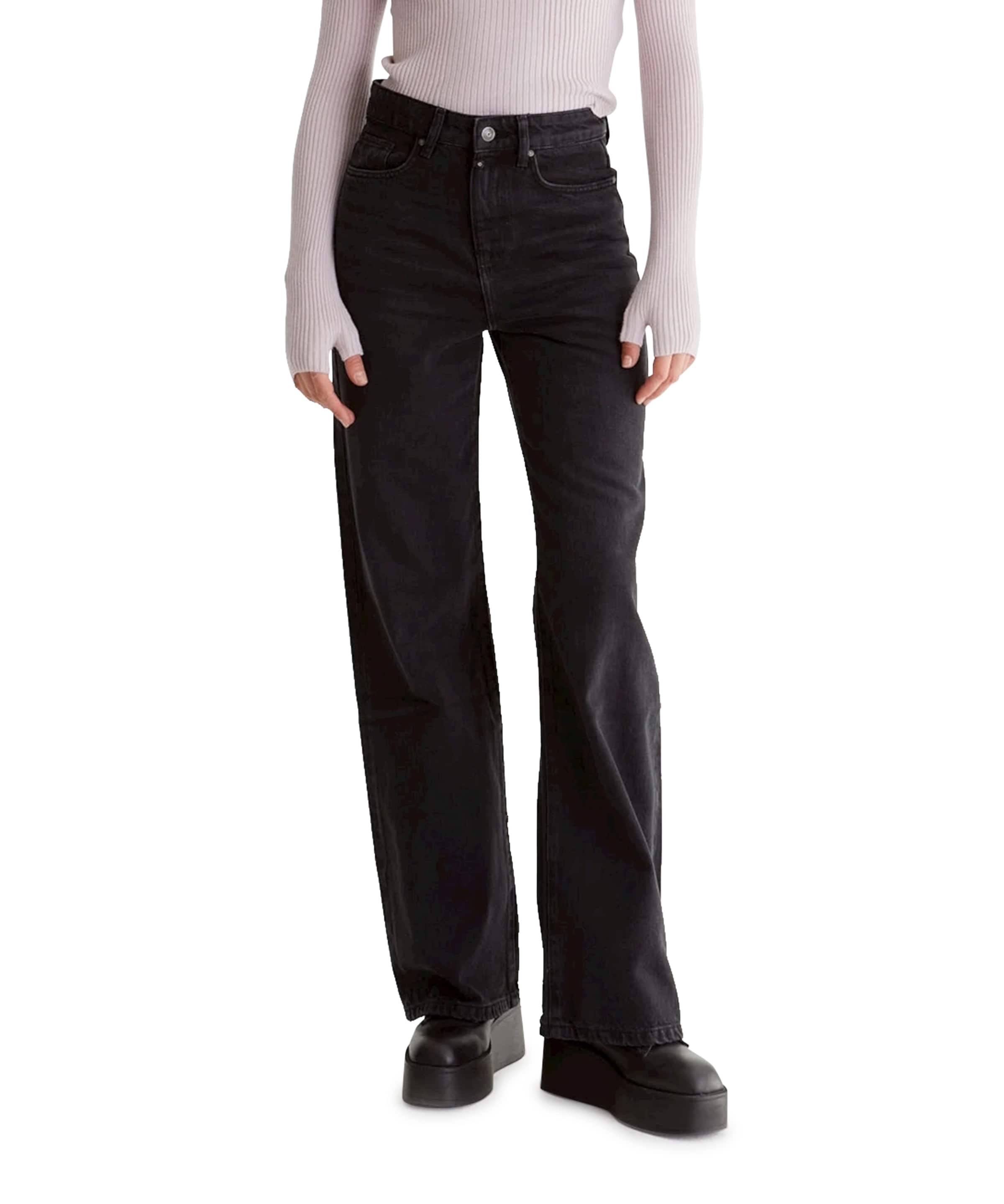 Wide leg dames jeans zwart