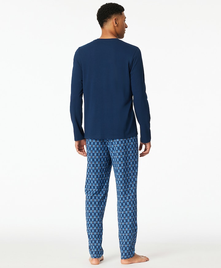 Heren pyjamaset blauw