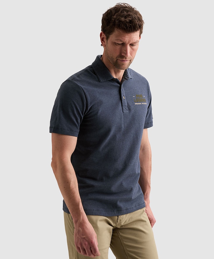 Heren polo blauw