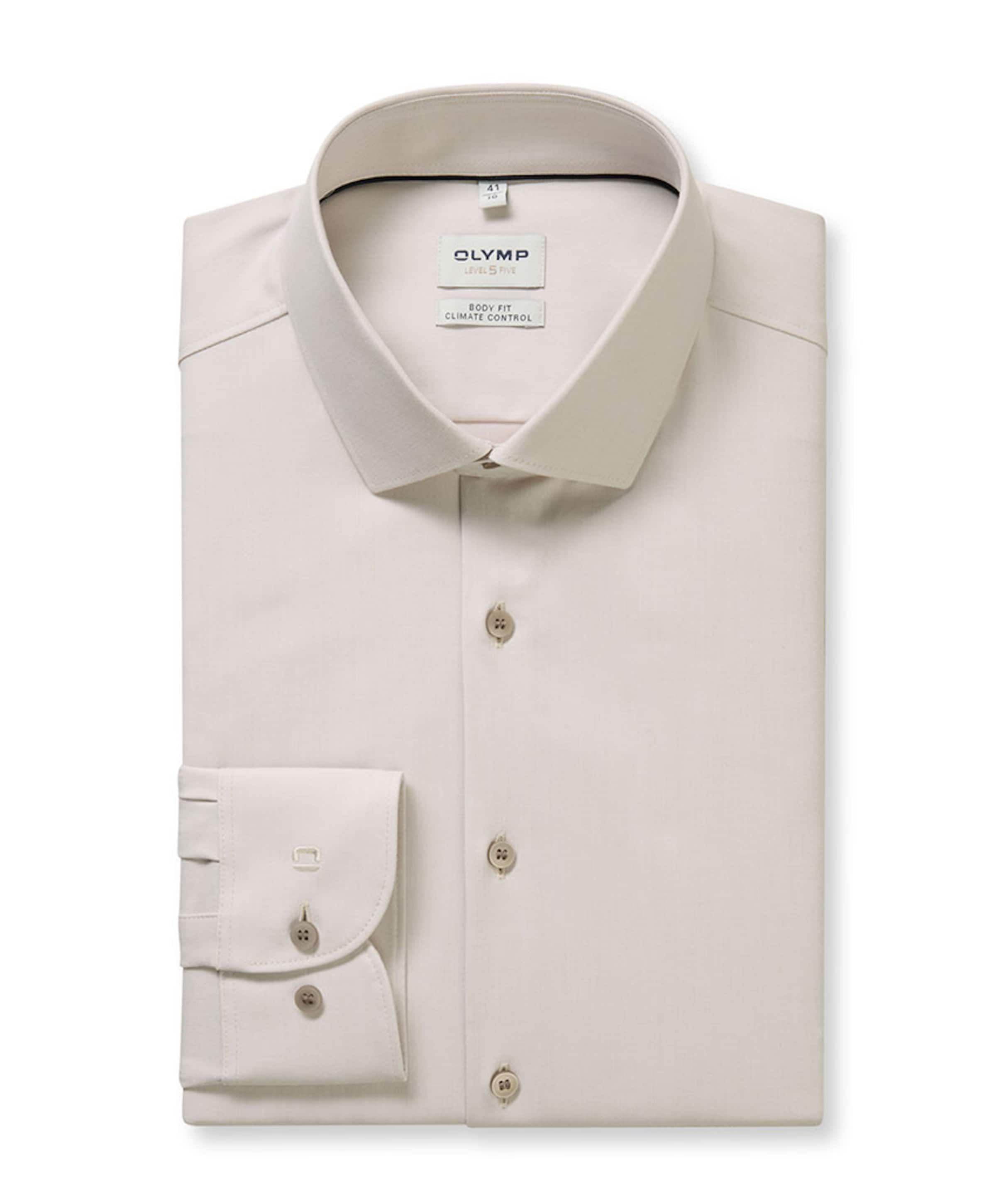 Heren overhemd lange mouw beige