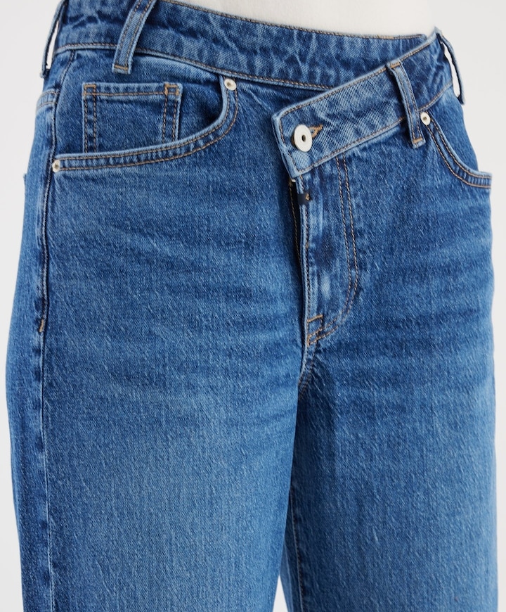 Relaxed straight dames jeans blauw
