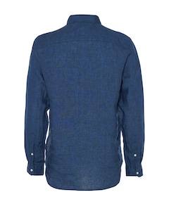 Heren overhemd lange mouw blauw