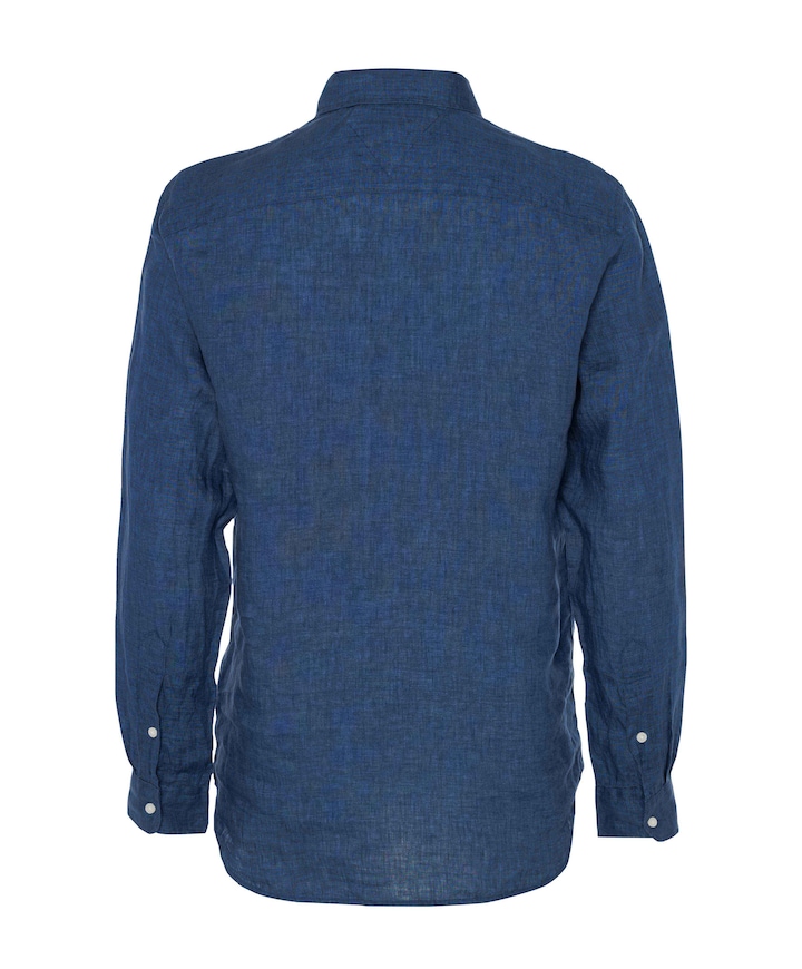 Heren overhemd lange mouw blauw