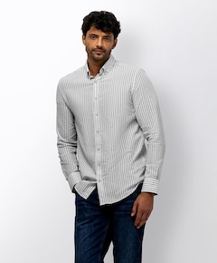 Heren overhemd lange mouw blauw