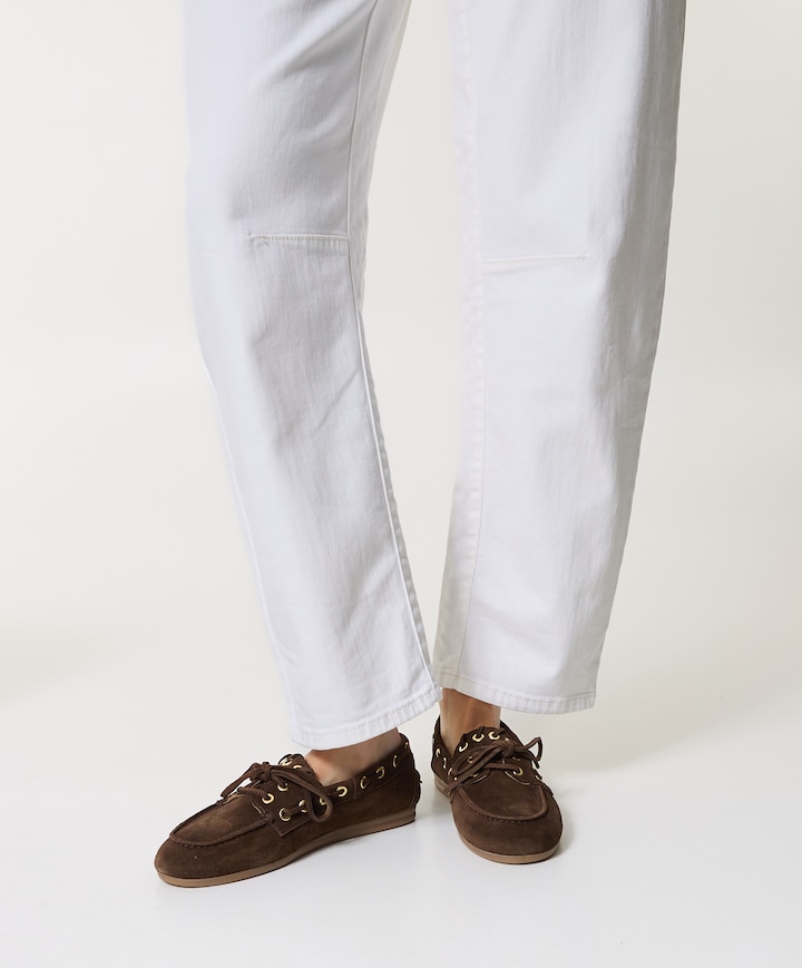 Dames mocassins Boat bruin