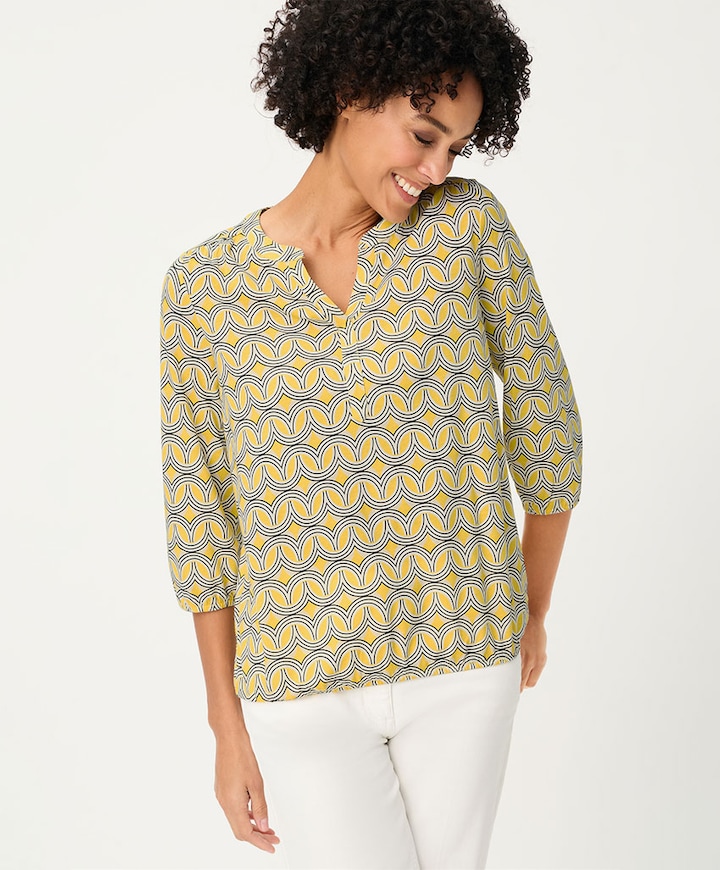 Dames longsleeve geel