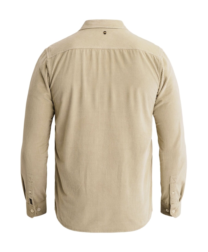 Heren overhemd lange mouw beige