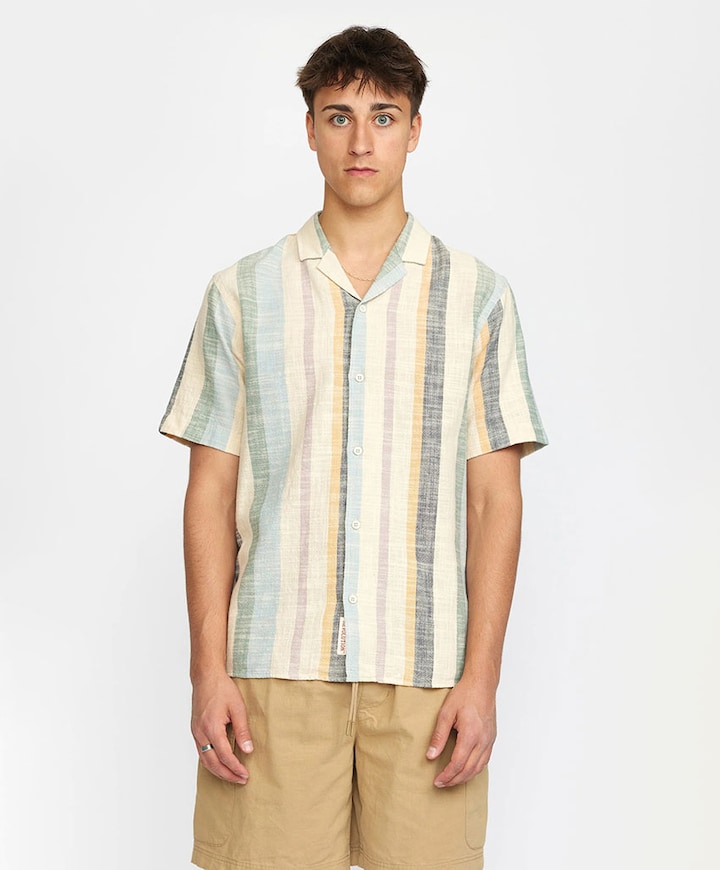 Heren overhemd korte mouw multicolor