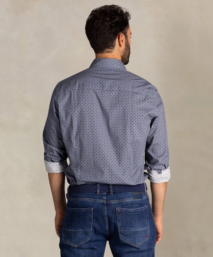 Overhemd lange mouw blauw