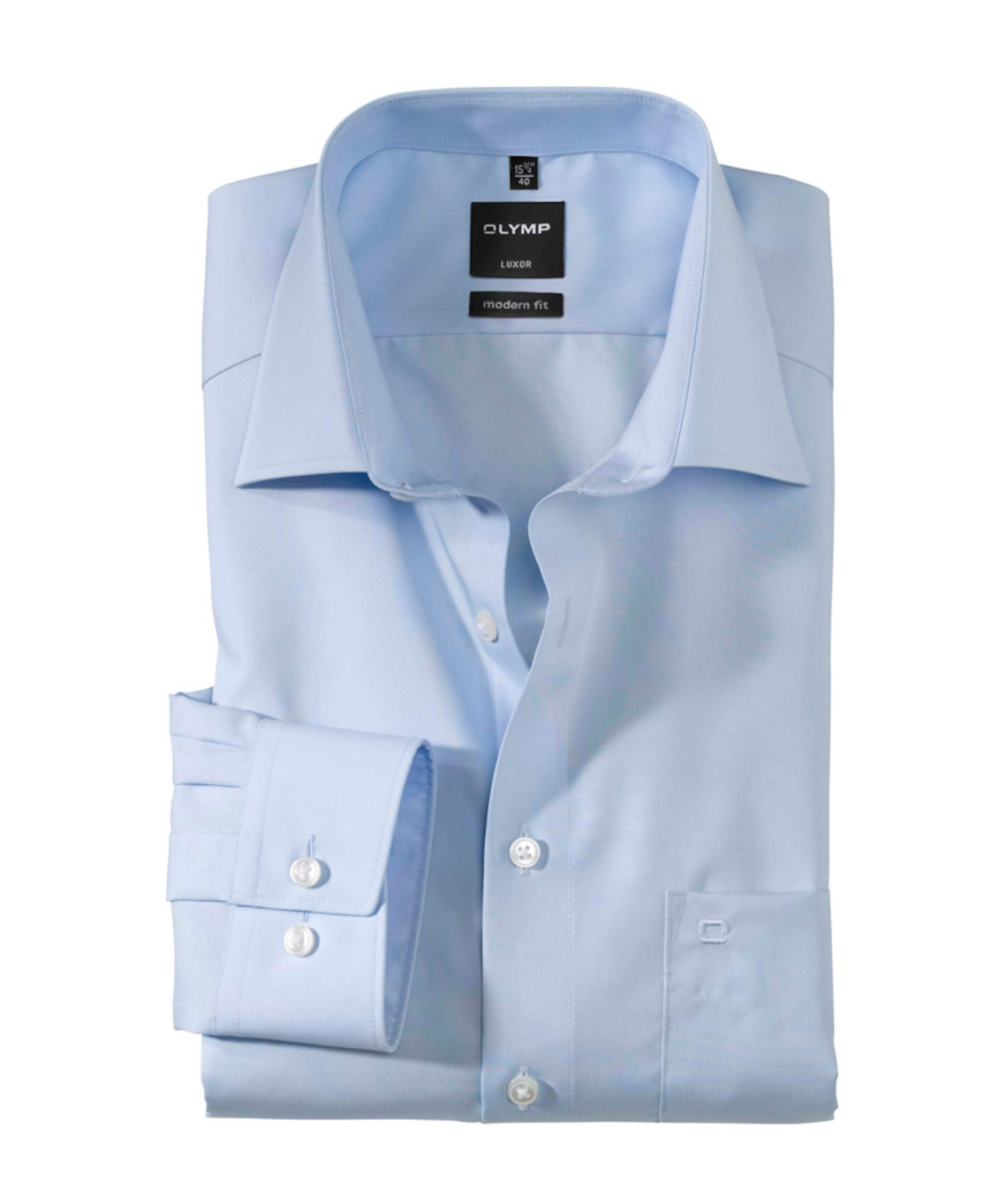 Heren overhemd lange mouw blauw