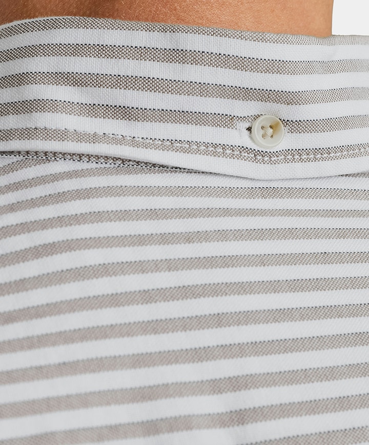 Heren overhemd lange mouw beige