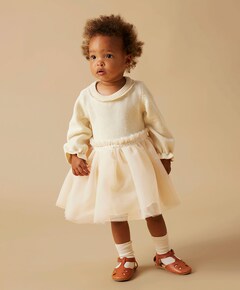 Meisjes jurk ecru