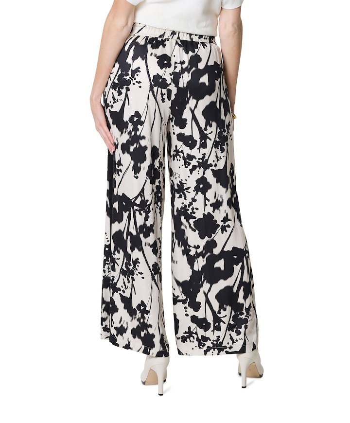 Mara Wide Leg Galon dames broek beige