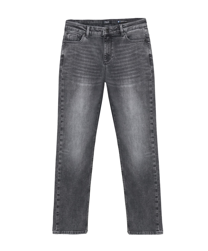 Straight Wide Fit jongens jeans grijs