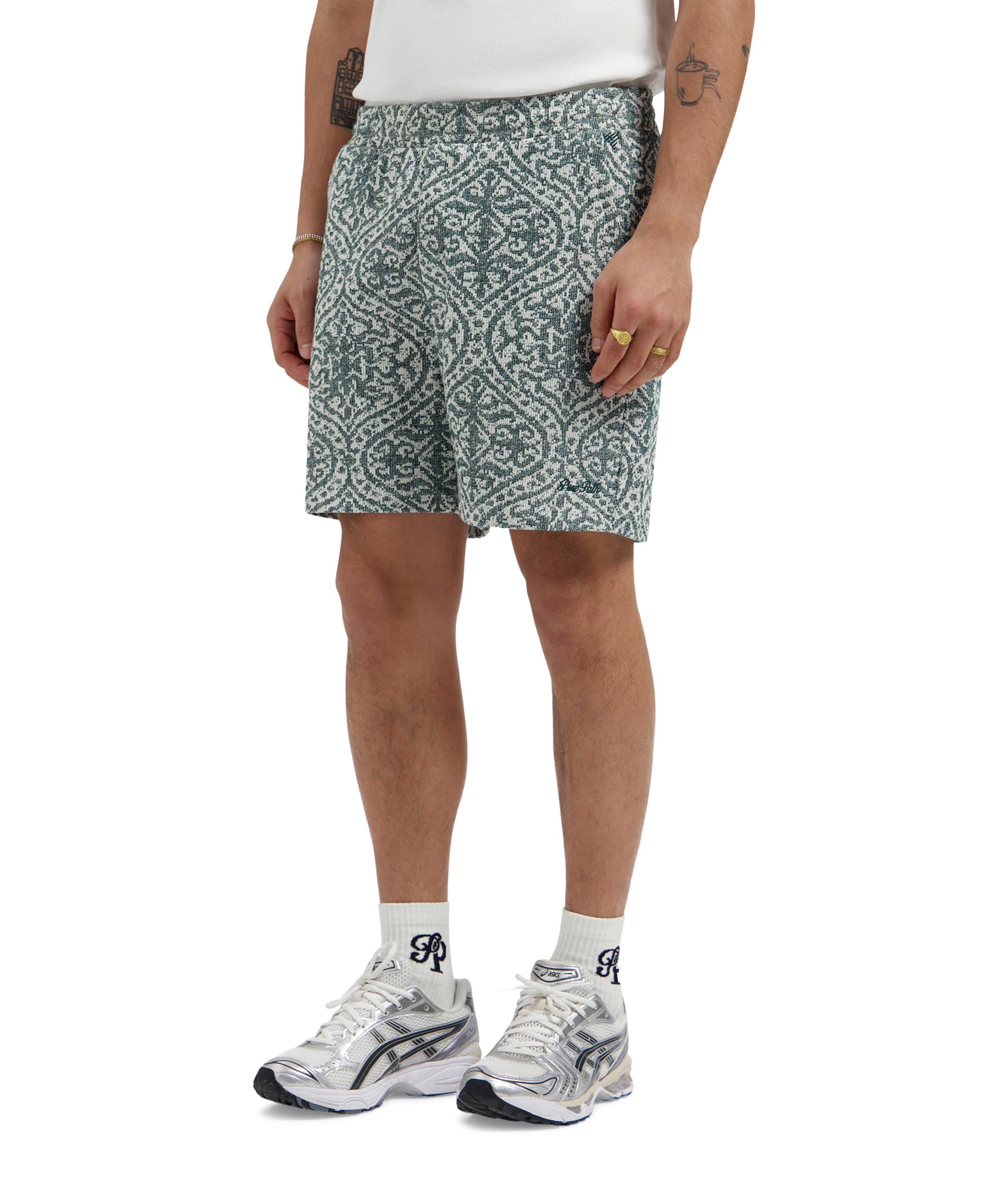 Jacquard Pattern Shorts heren korte broek groen