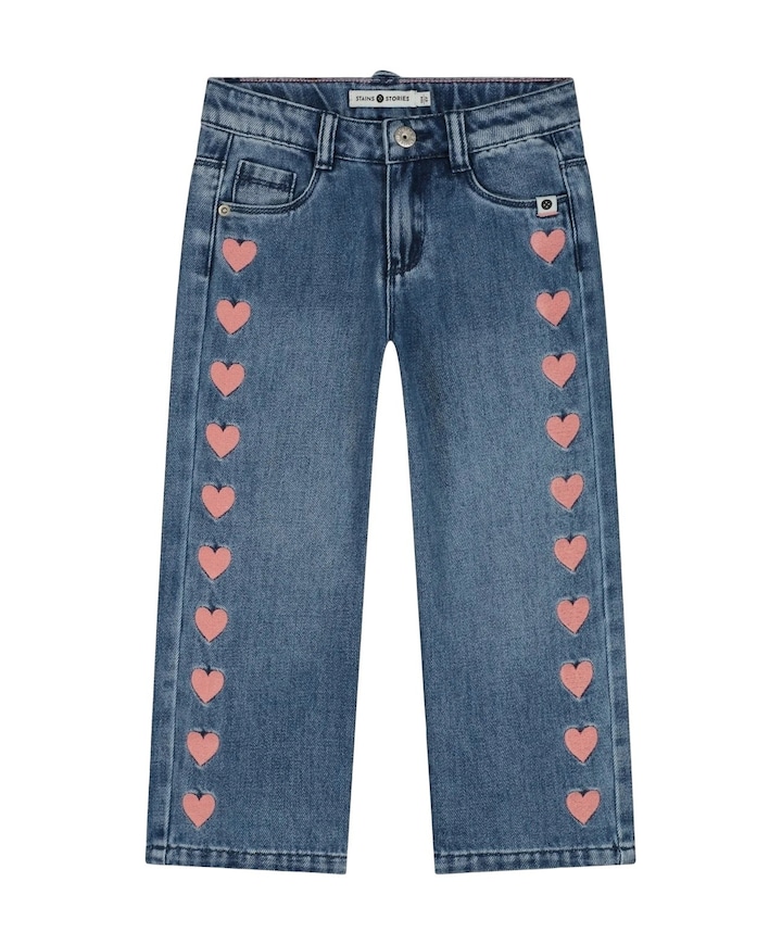 Wide Leg meisjes broek blauw