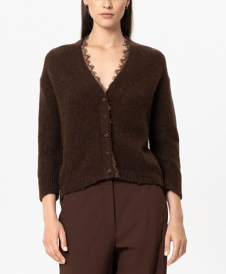 Dames vest bruin