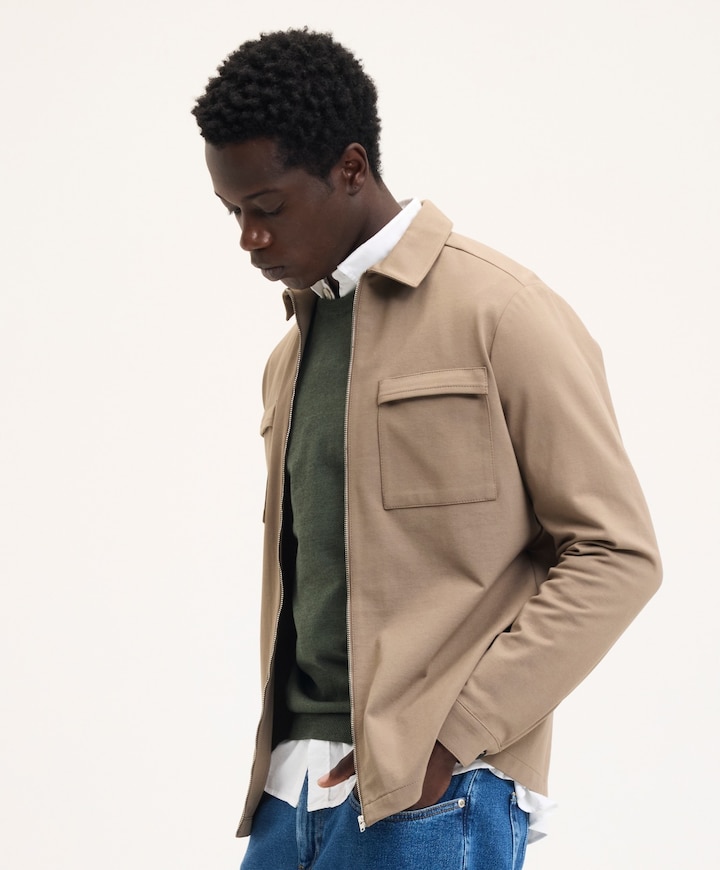 Heren overshirt bruin