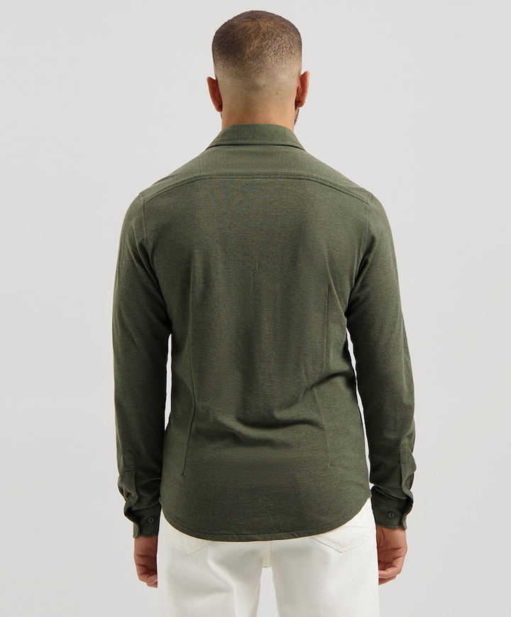 Heren overhemd lange mouw groen