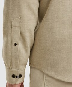 Heren overhemd lange mouw beige