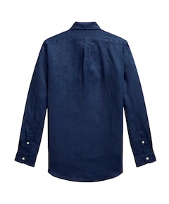 Heren overhemd lange mouw blauw
