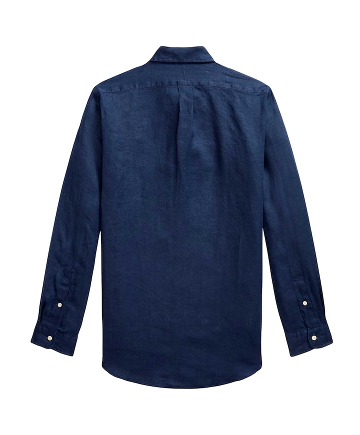Heren overhemd lange mouw blauw