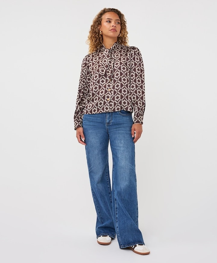 Dames blouse bruin