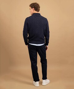 Heren trui met rits blauw