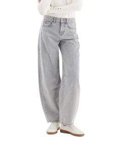 mid waist balloon dames jeans grijs