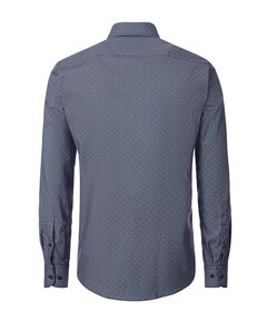 Heren overhemd lange mouw blauw