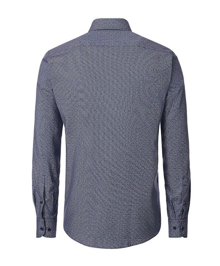 Heren overhemd lange mouw blauw