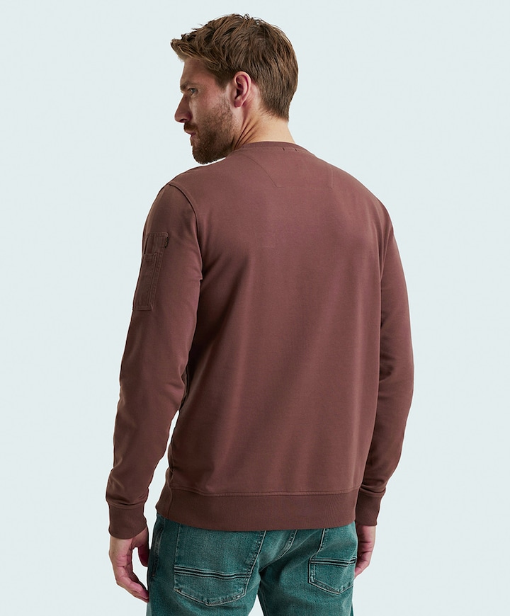 Heren longsleeve bruin