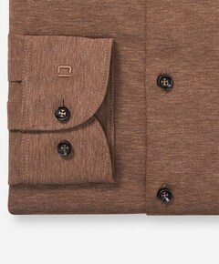 Heren overhemd lange mouw bruin