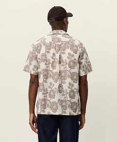 Heren overhemd korte mouw beige