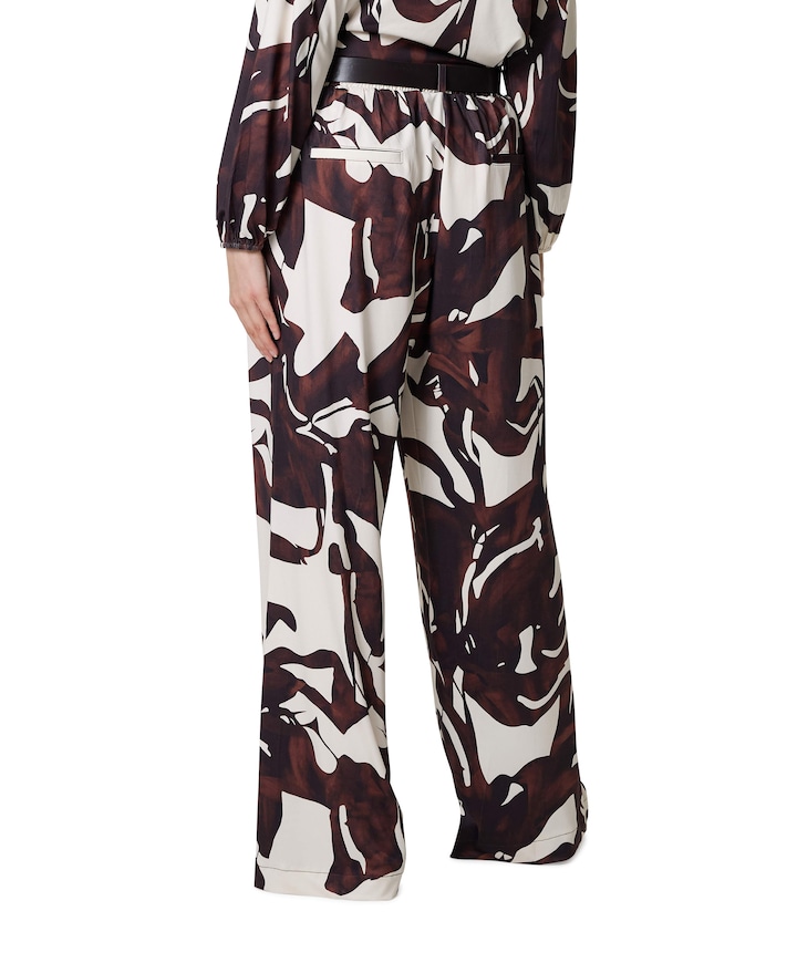 Wijd met design & RIEM broek bruin