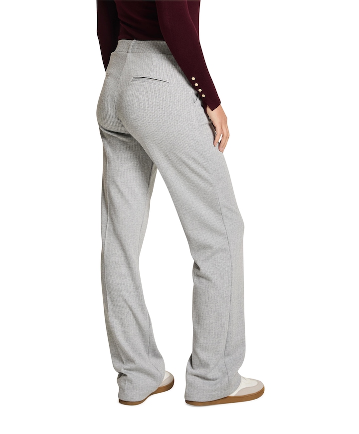 Hannah (Elastic) - Knitted Jacquard broek beige