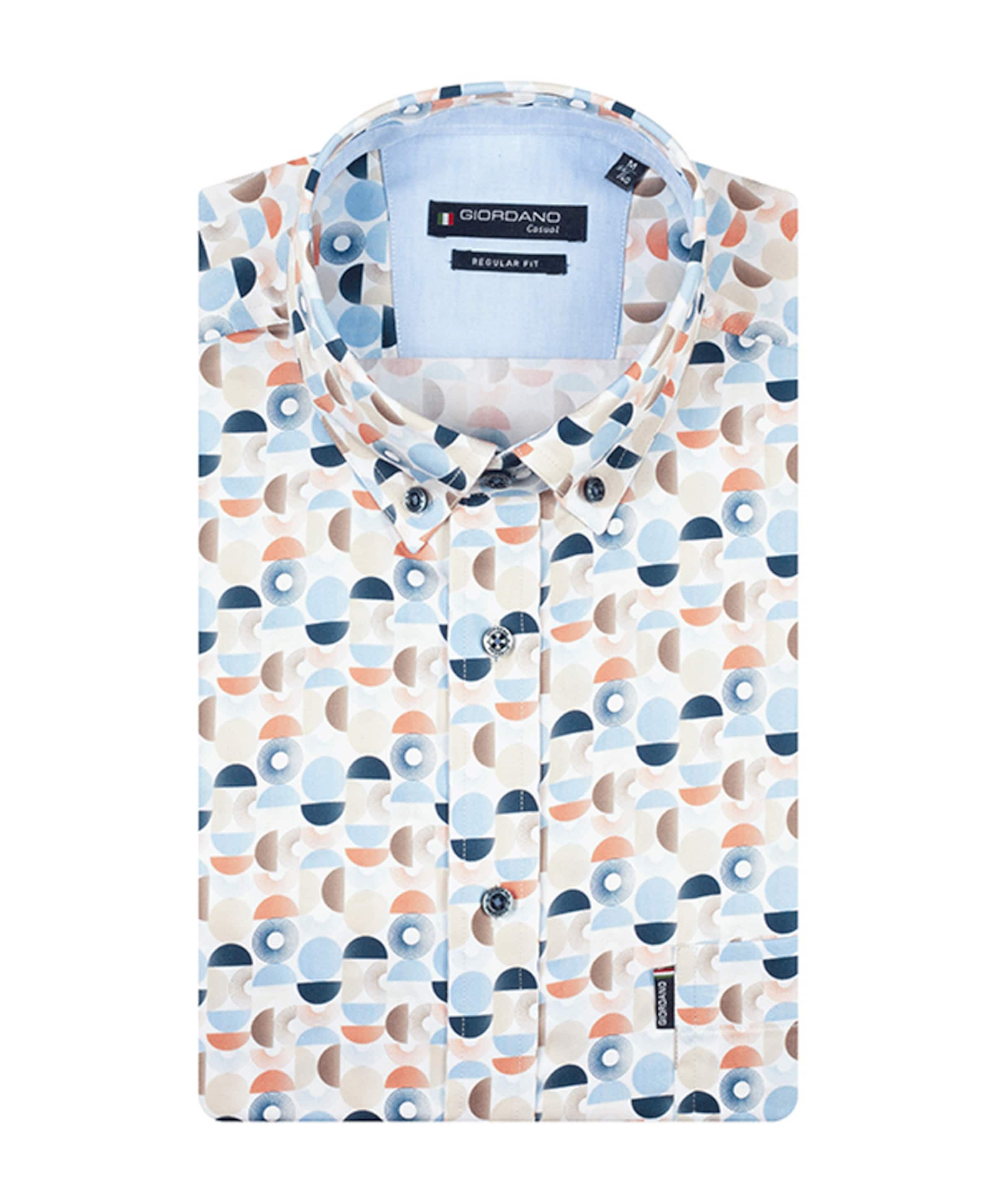 Heren overhemd korte mouw blauw