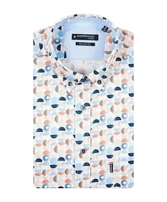 Heren overhemd korte mouw blauw