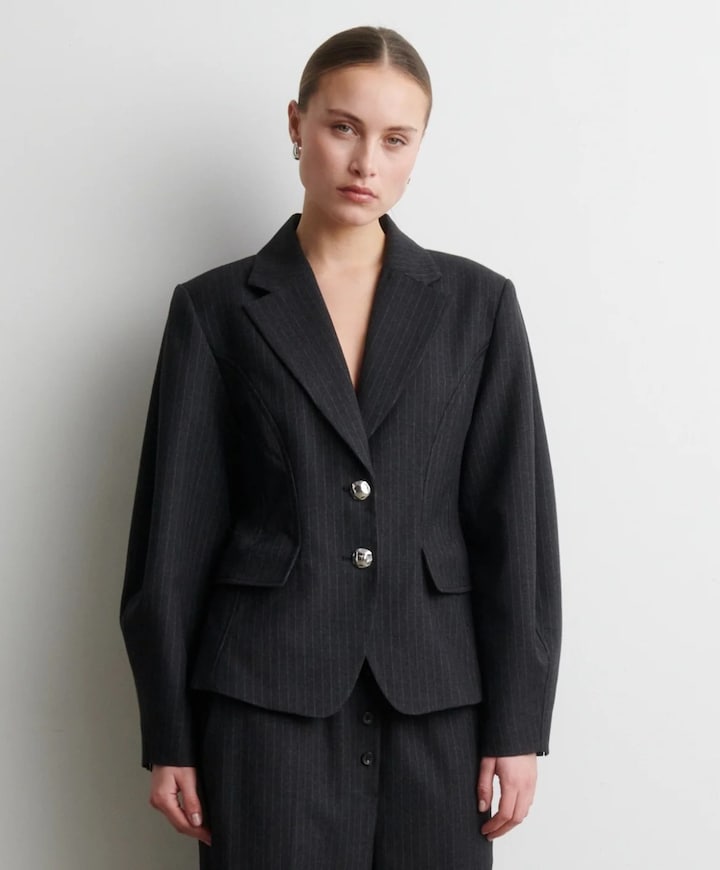 Dames blazer grijs
