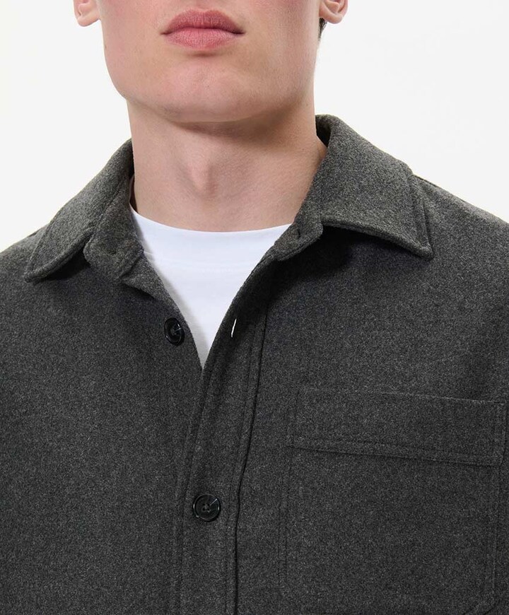 Heren overshirt grijs