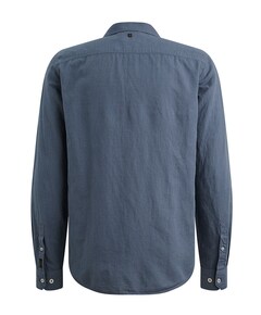 Heren overhemd lange mouw blauw