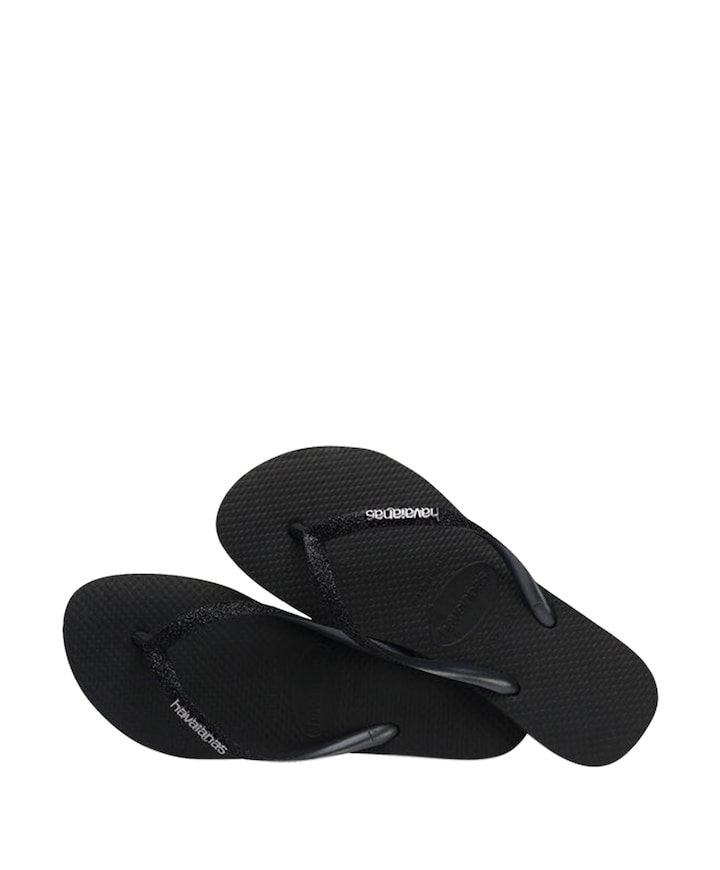 HAV. SLIM GLITTER II dames slippers zwart