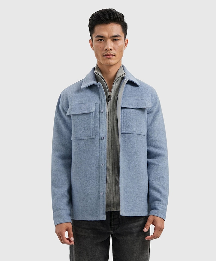 Heren overshirt blauw