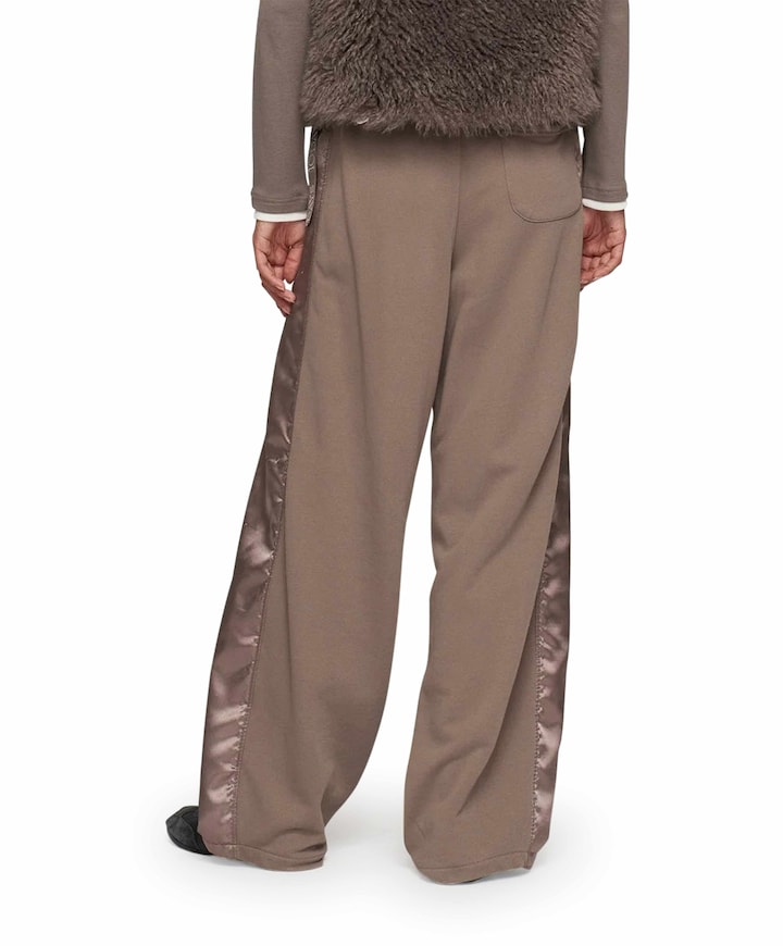 western jogger satin dames broek beige