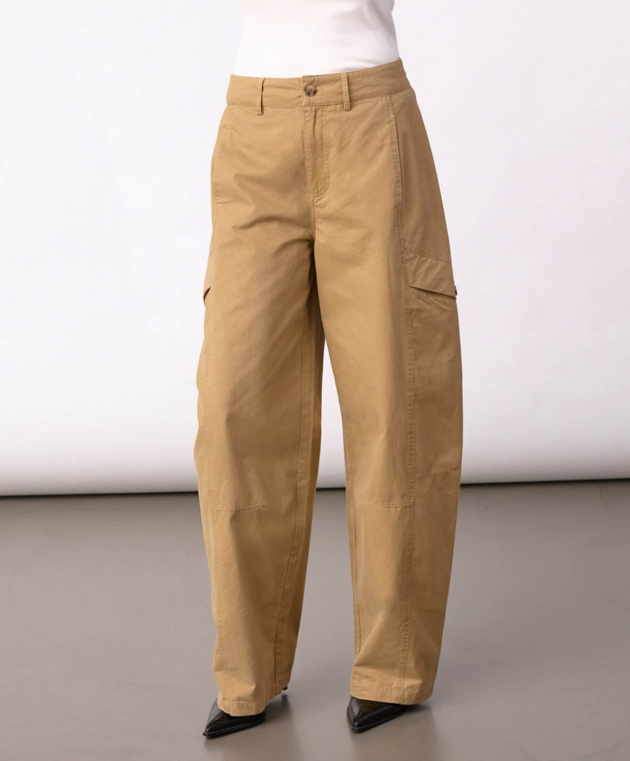 EvelynCC Barrel dames broek beige