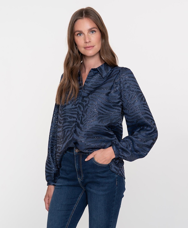 Dames blouse blauw