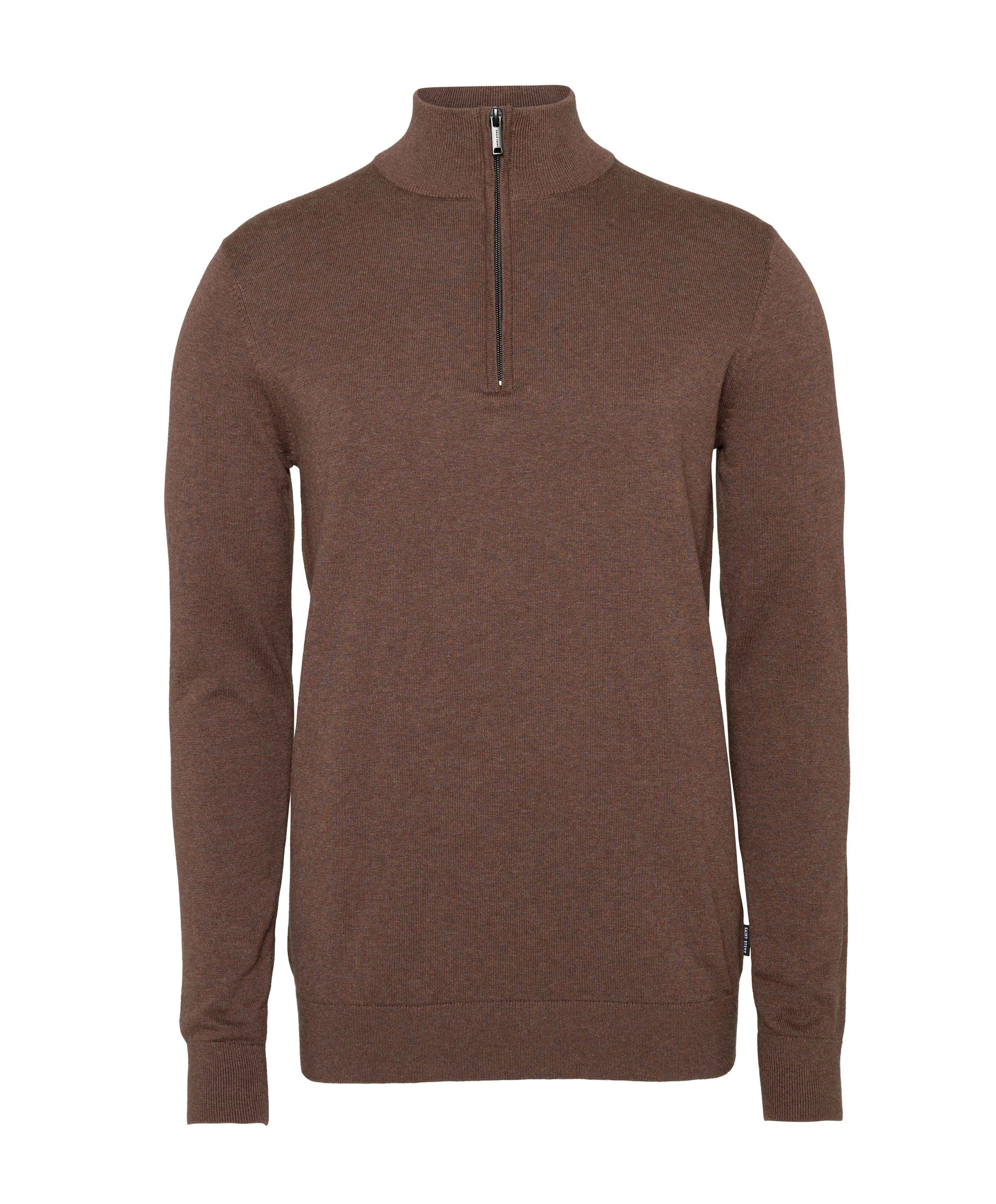 Trui met rits bruin
